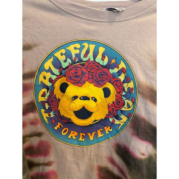 Grateful Dead Teddy Bear Tie Dye Boxy Cropped Sweatshirt Extra Small XS - Picture 3 of 4
